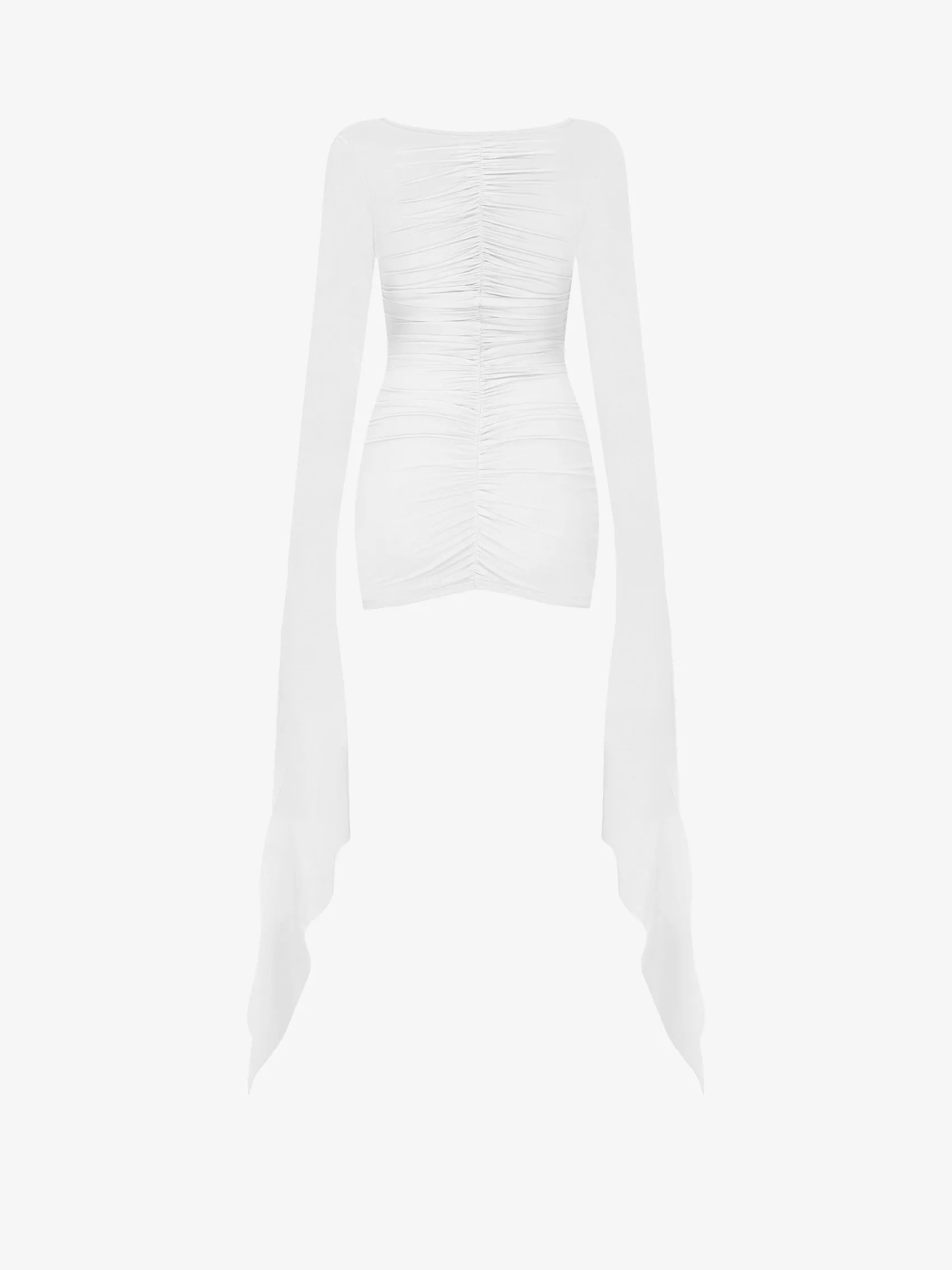 Long Sleeves Draped Mini Dress