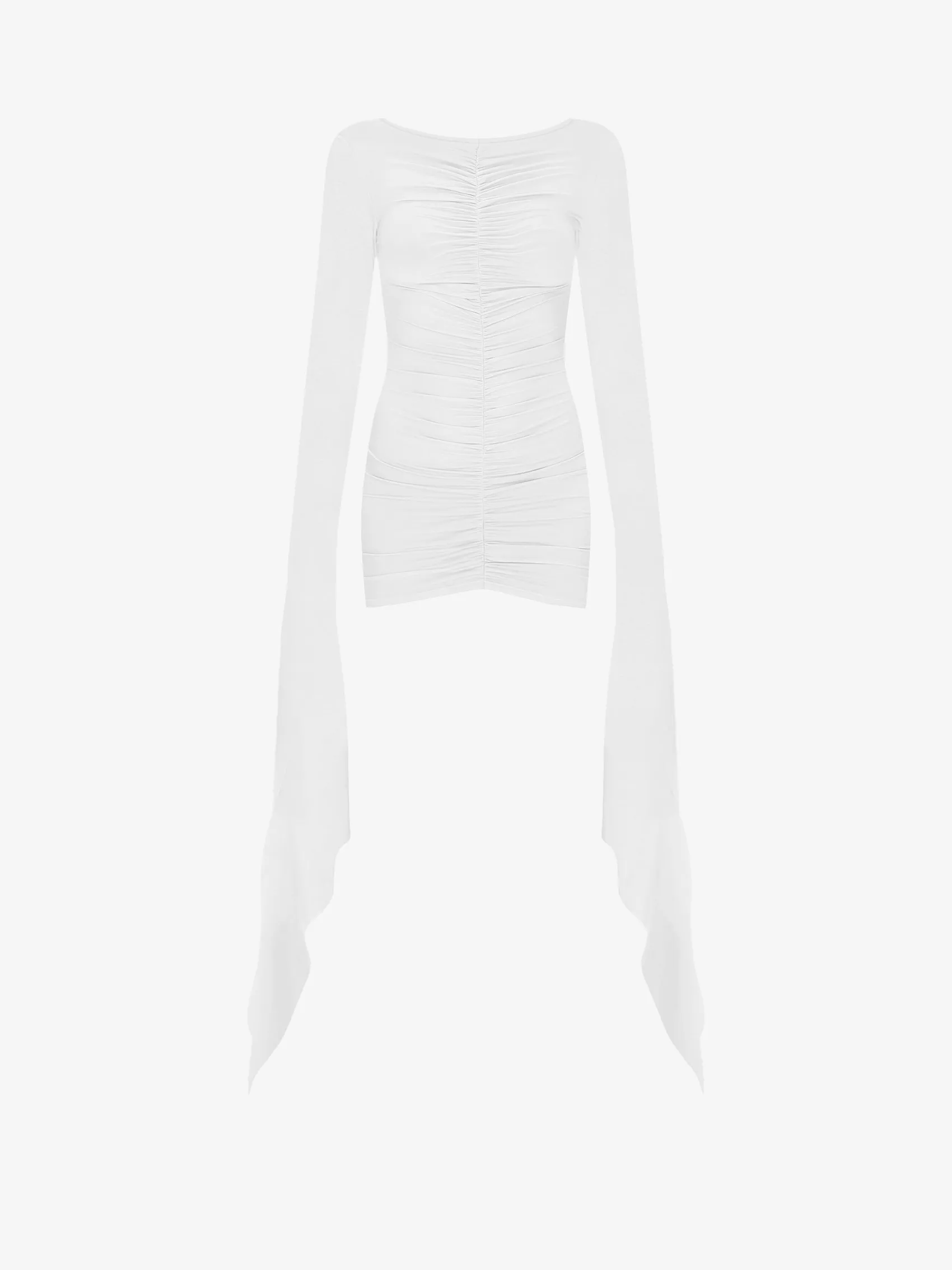 Long Sleeves Draped Mini Dress