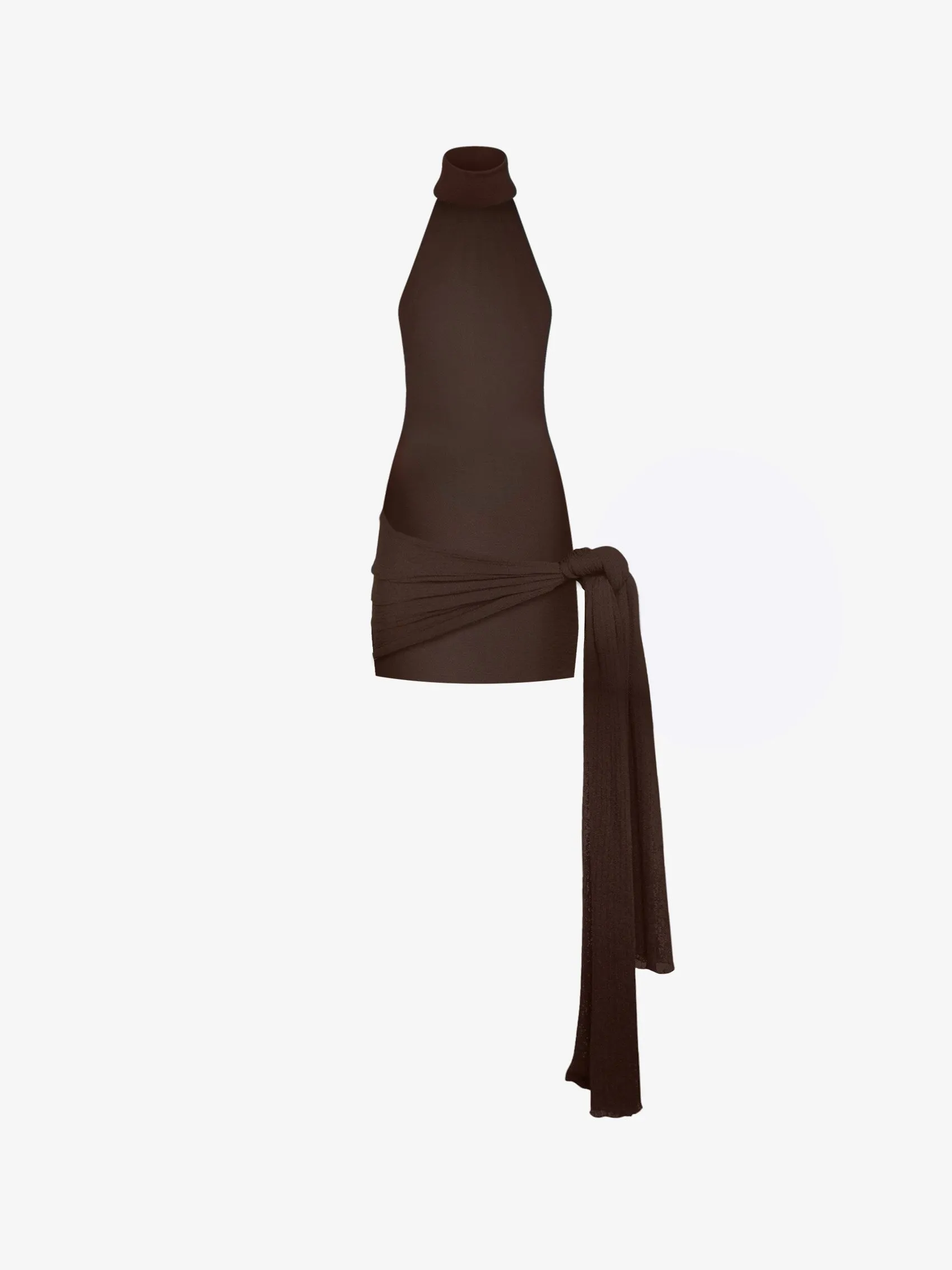 Turtleneck Mini Dress In Viscose