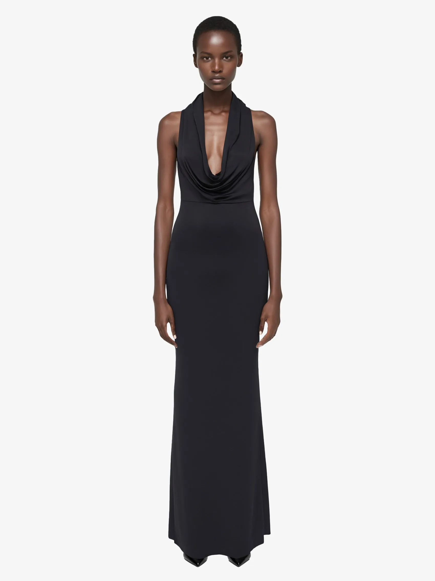 Cowl Neck Evening Dress