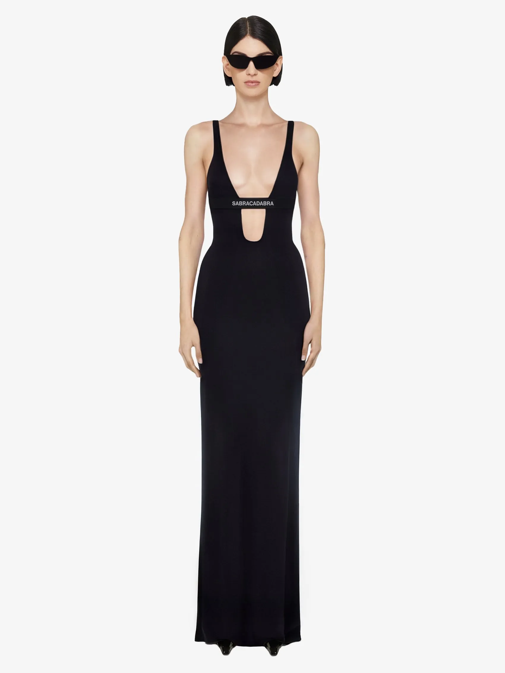 Plunge U-Neck Dress In Viscose