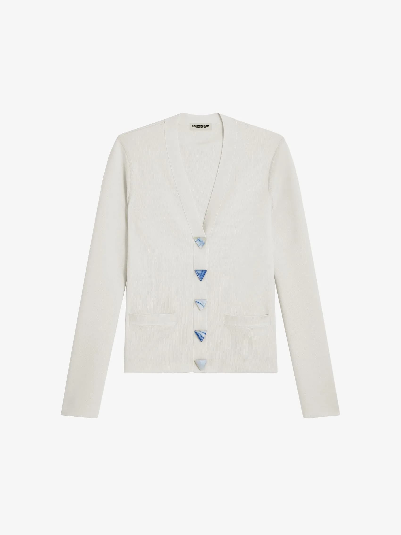 Plunge V-Neck Cardigan In Wool