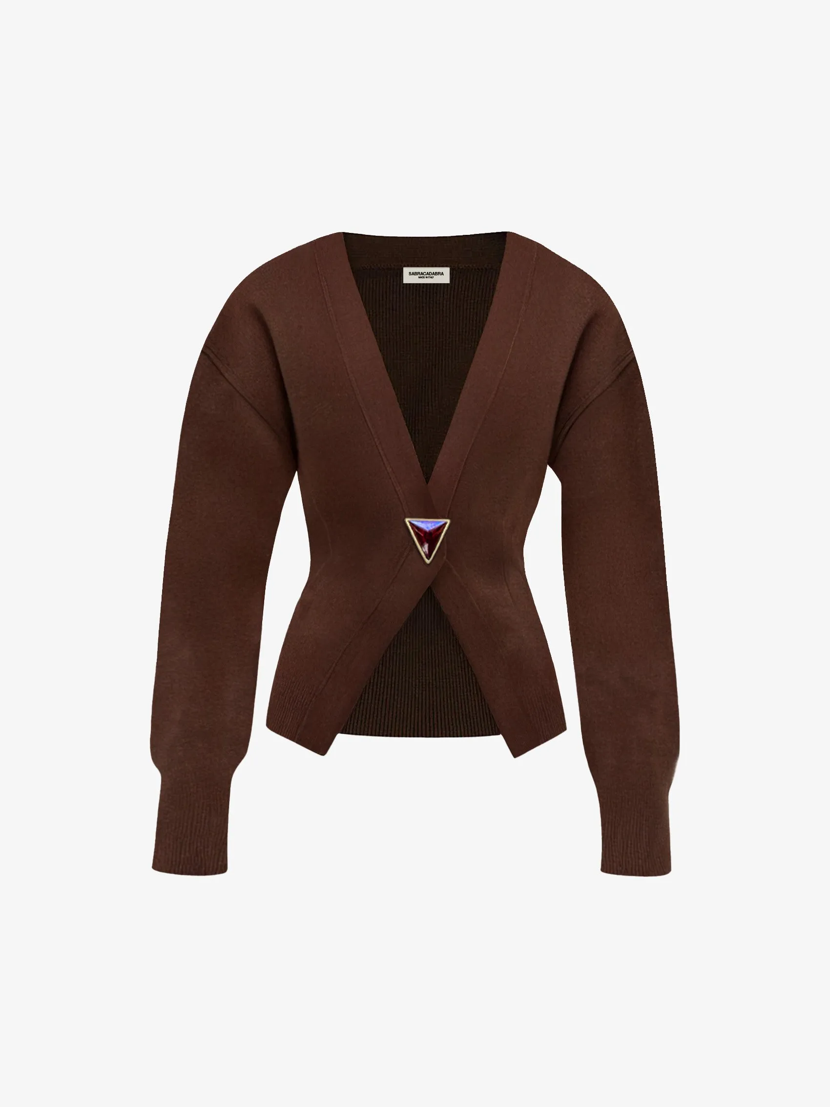 V-Neck Cardigan In Stretch Wool