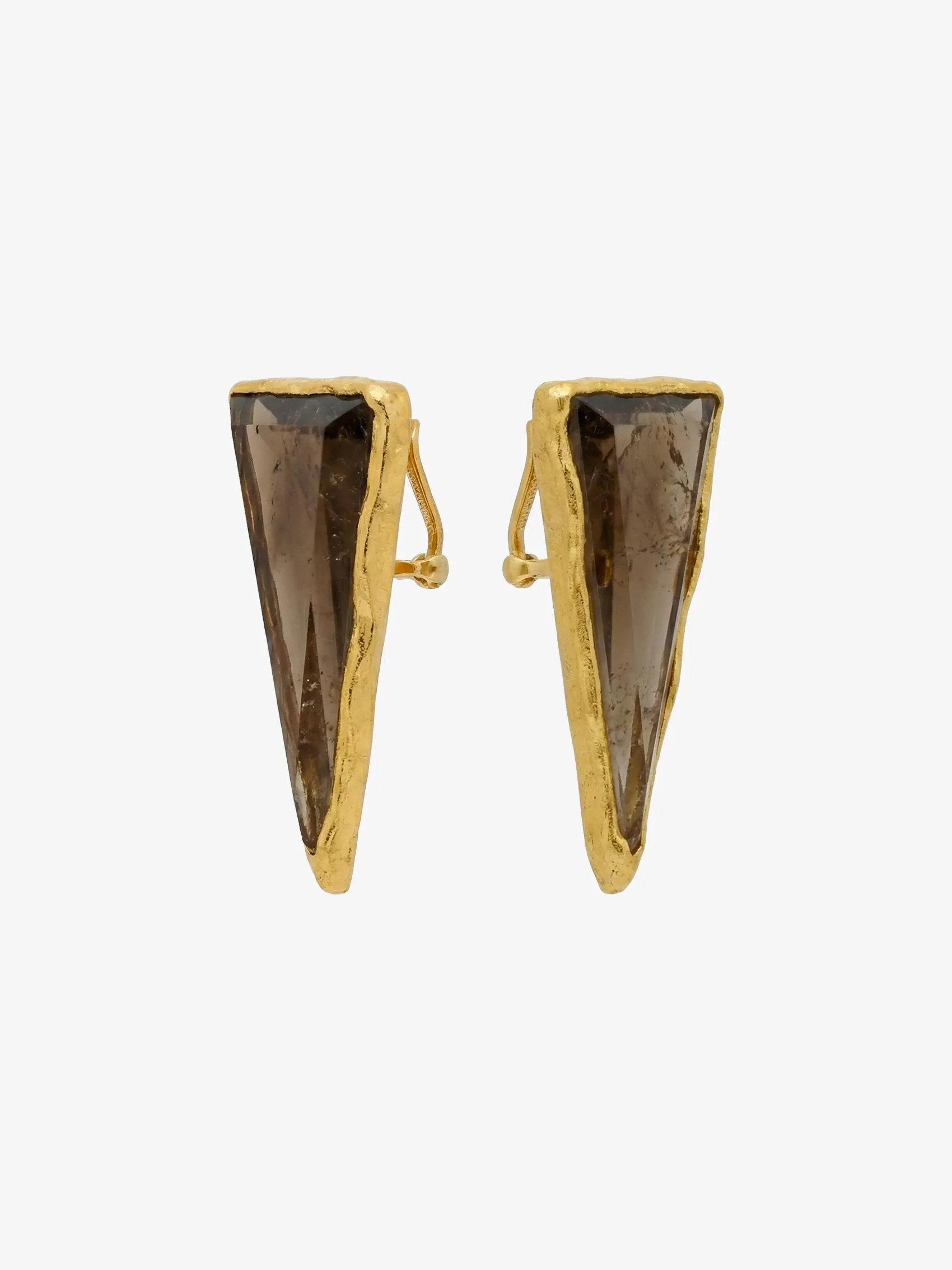 Amulet Earrings In Smoky Quartz And Metal
