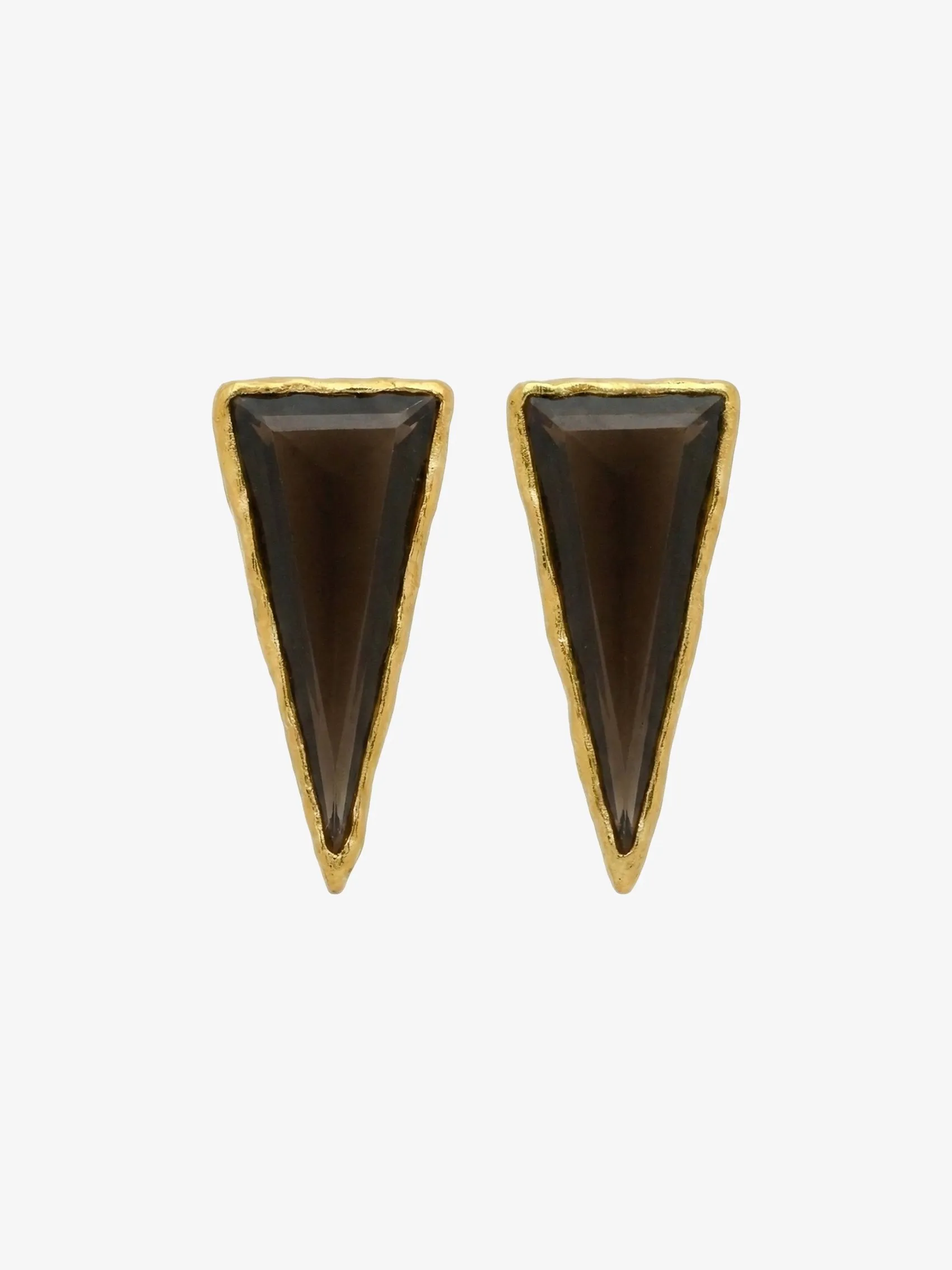 Amulet Earrings In Smoky Quartz And Metal