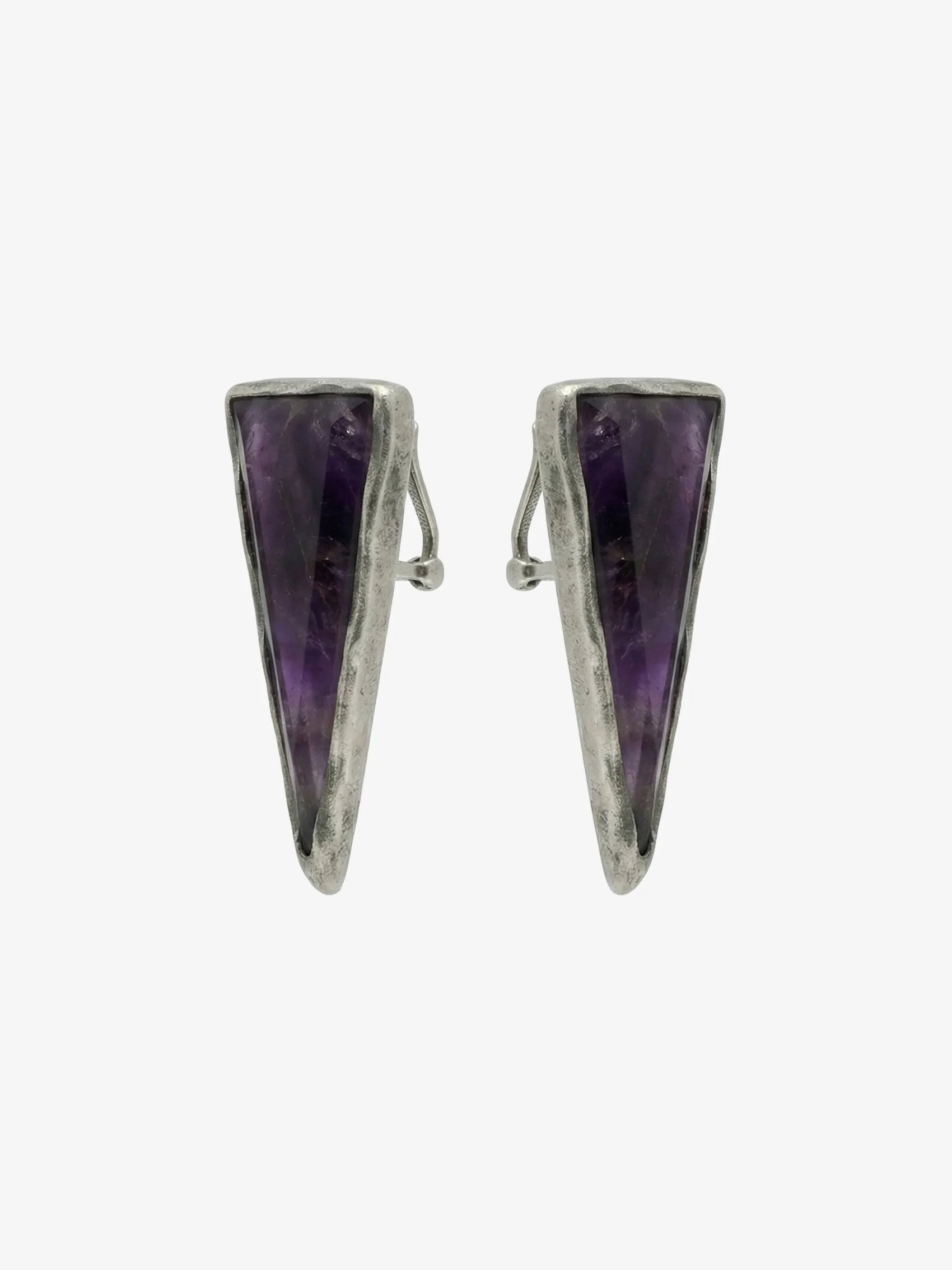 Amulet Earrings In Amethyst And Metal