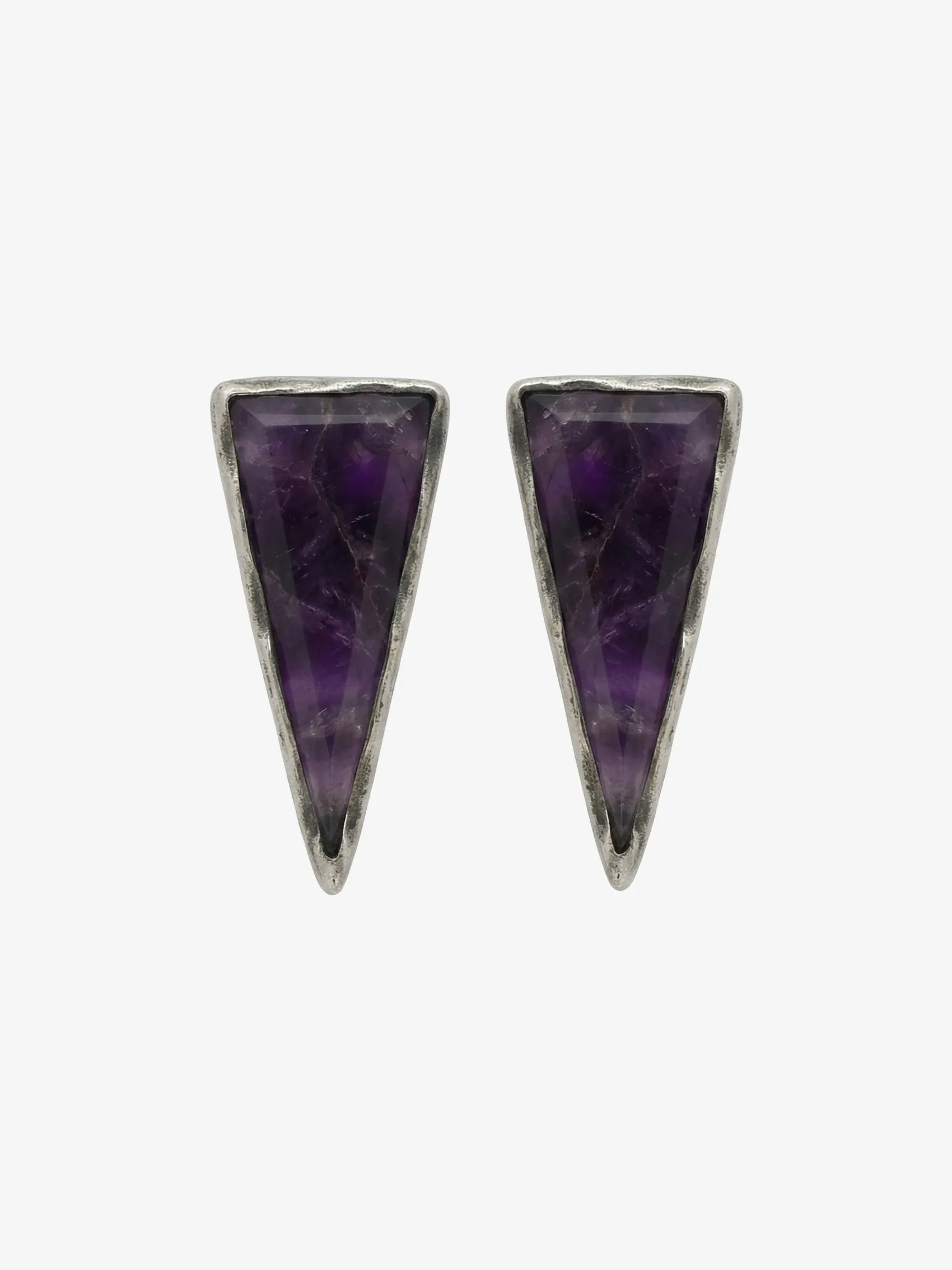 Amulet Earrings In Amethyst And Metal