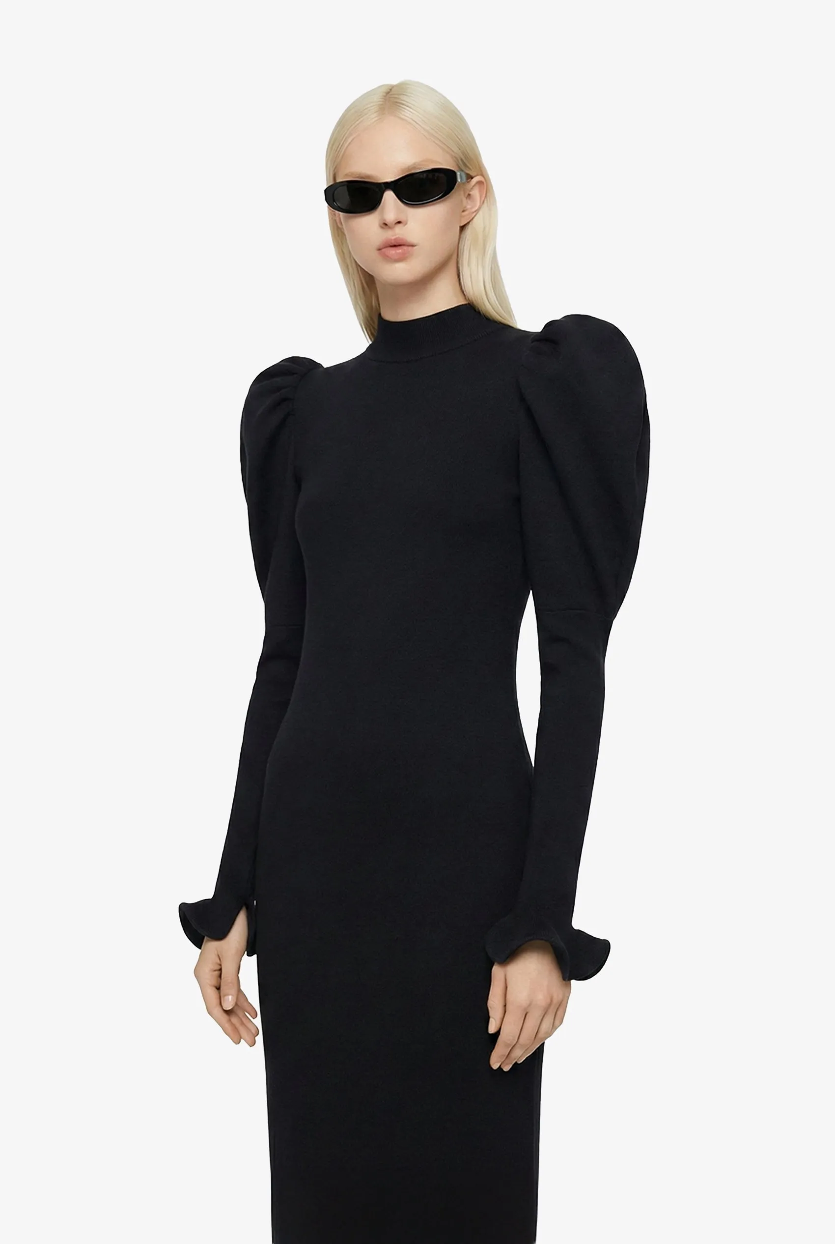 Sculptural Dress in Wool Jersey