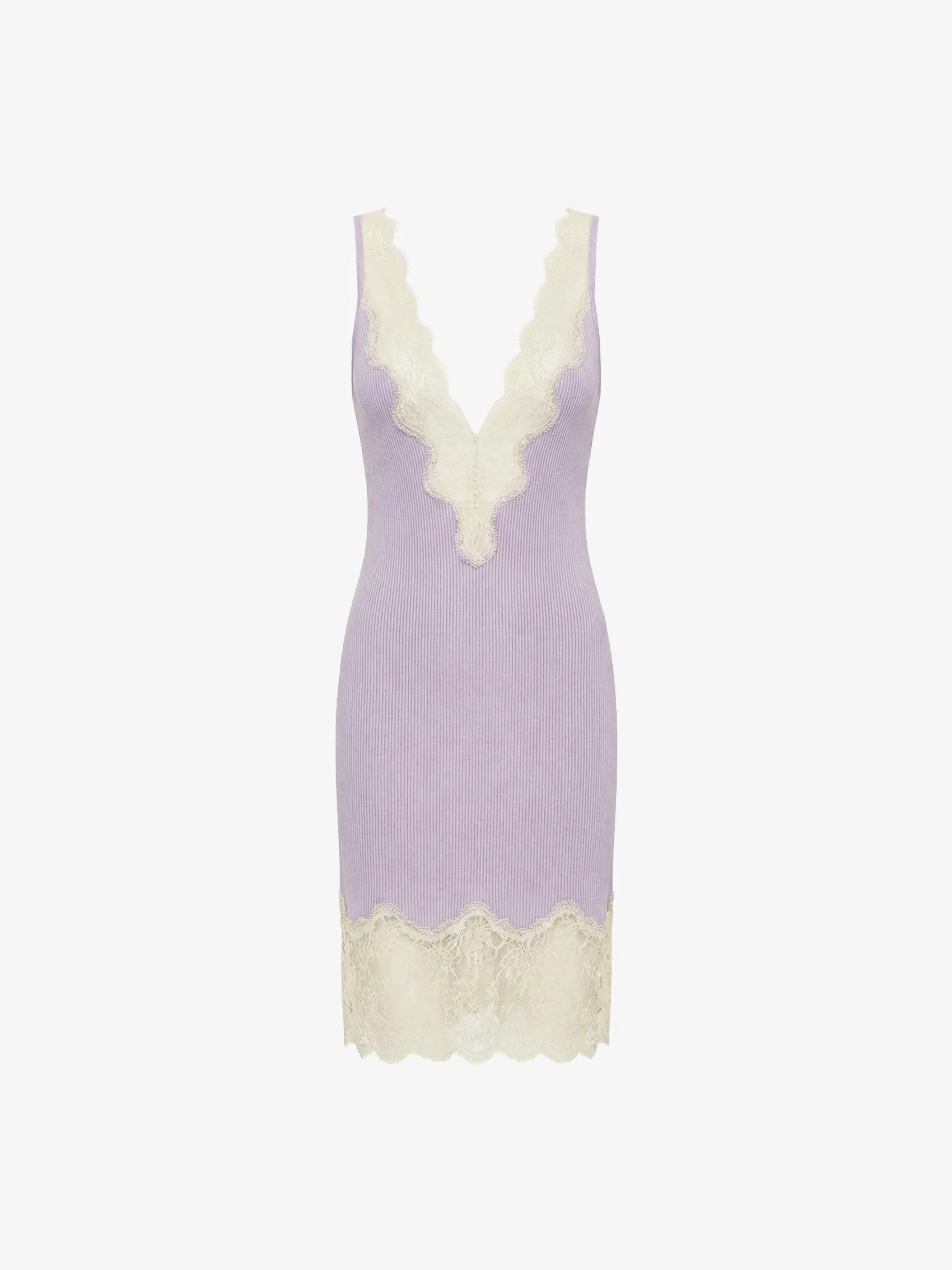 Lace Slip Dress in Silk Jersey