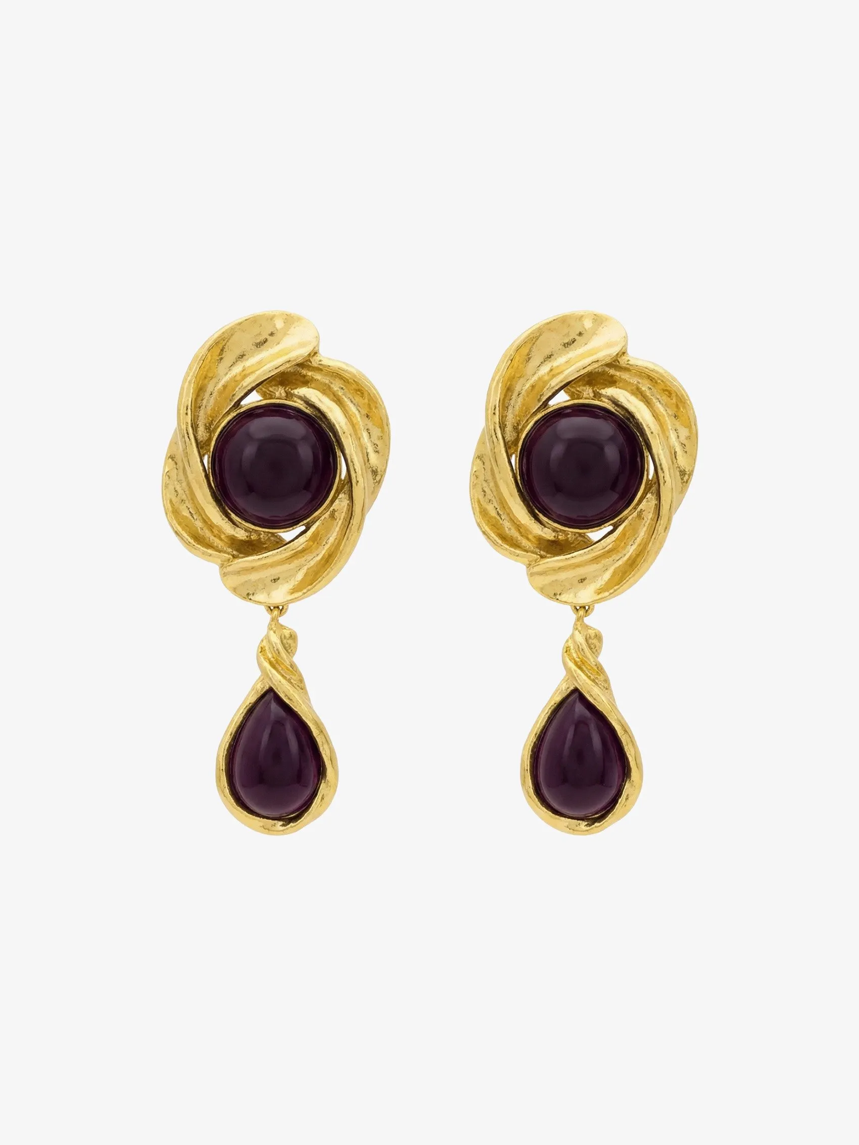 Twisted Drop Earrings In Resin And Metal