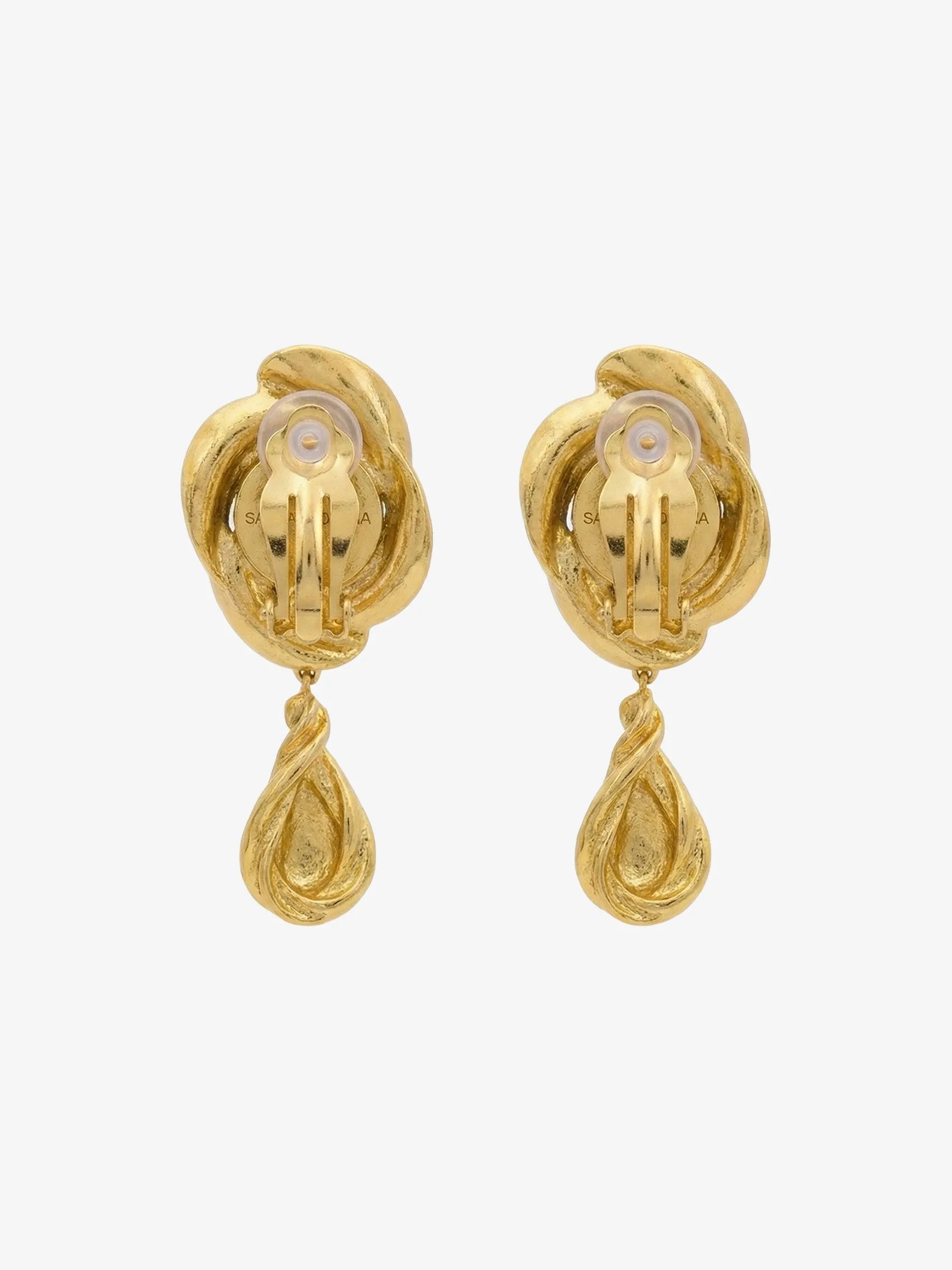 Twisted Drop Earrings In Resin And Metal