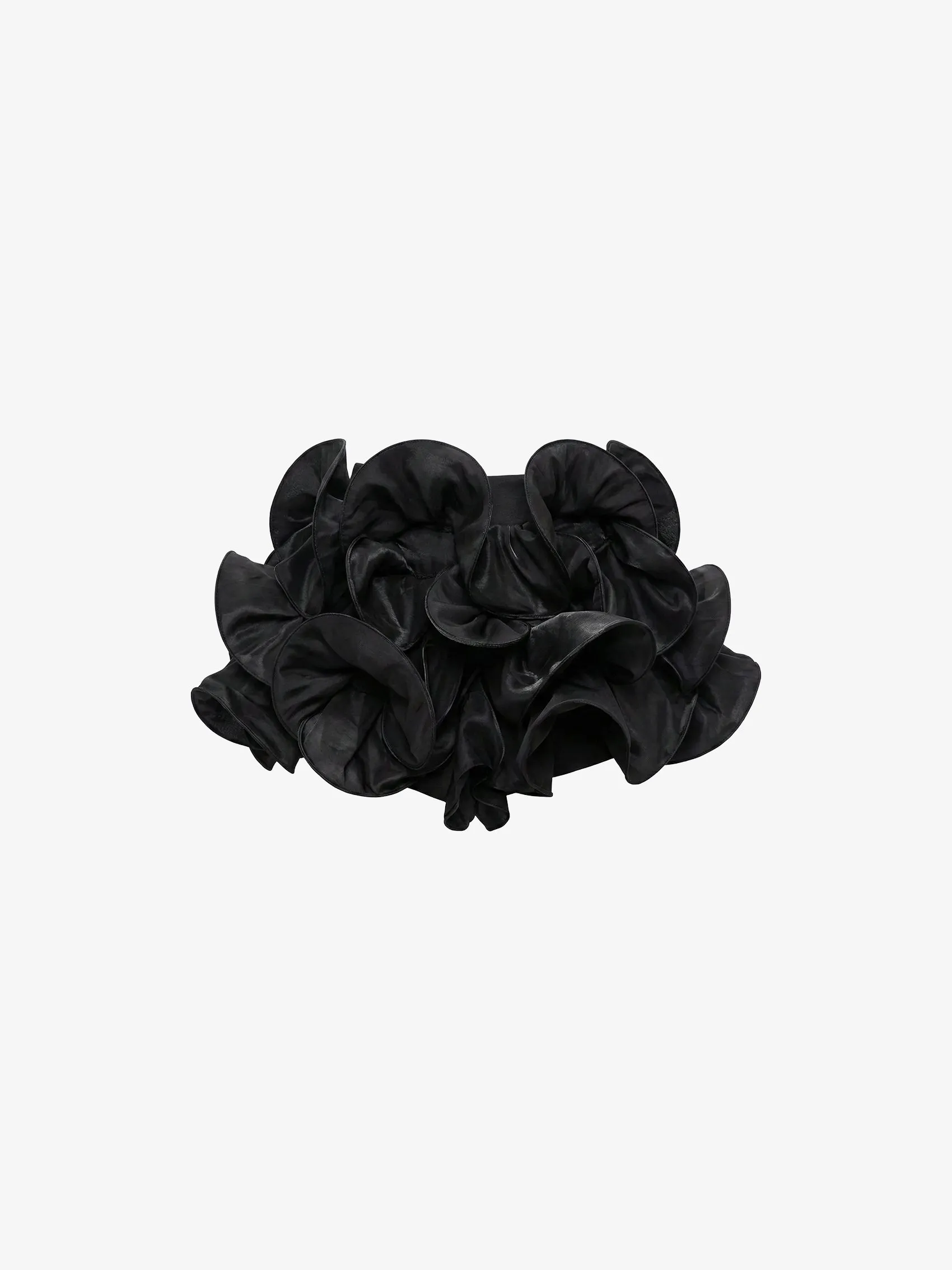 Ruffled Micro Shorts in Silk