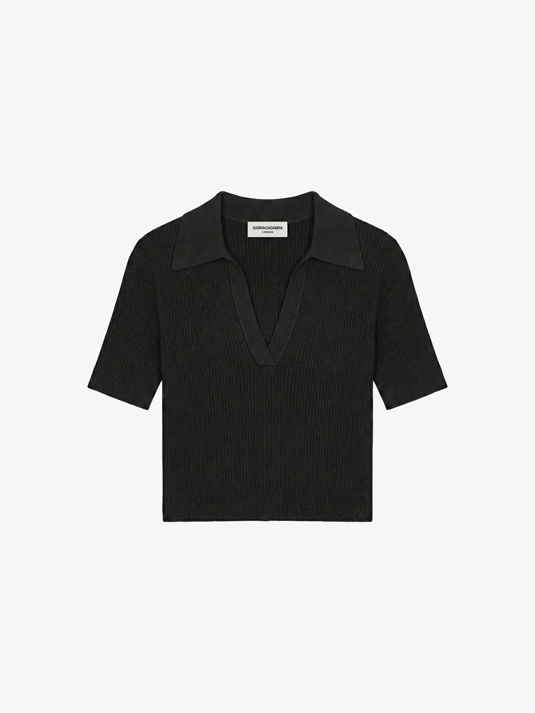 Polo Shirt in Ribbed Knit