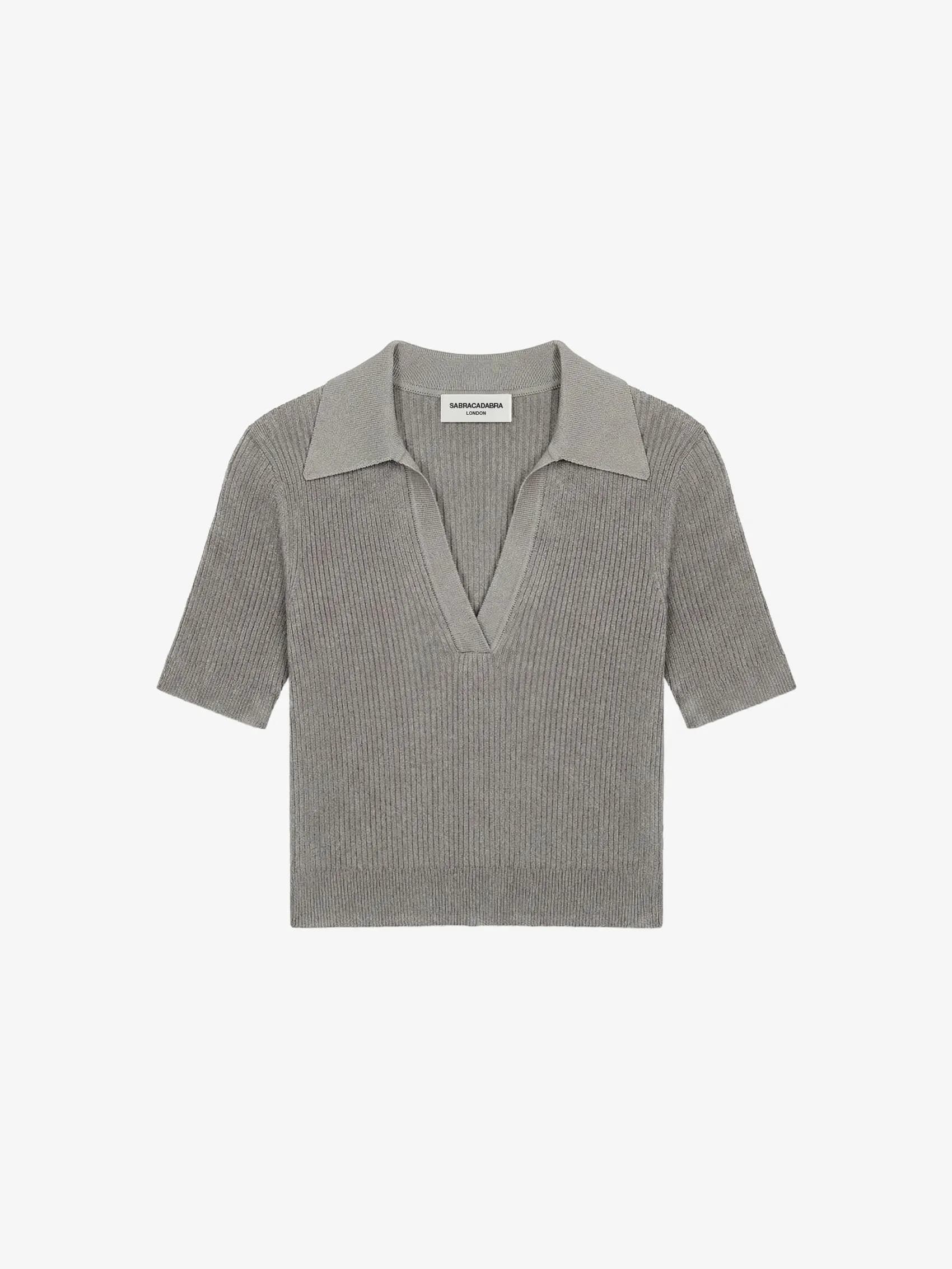 Polo Shirt in Ribbed Knit