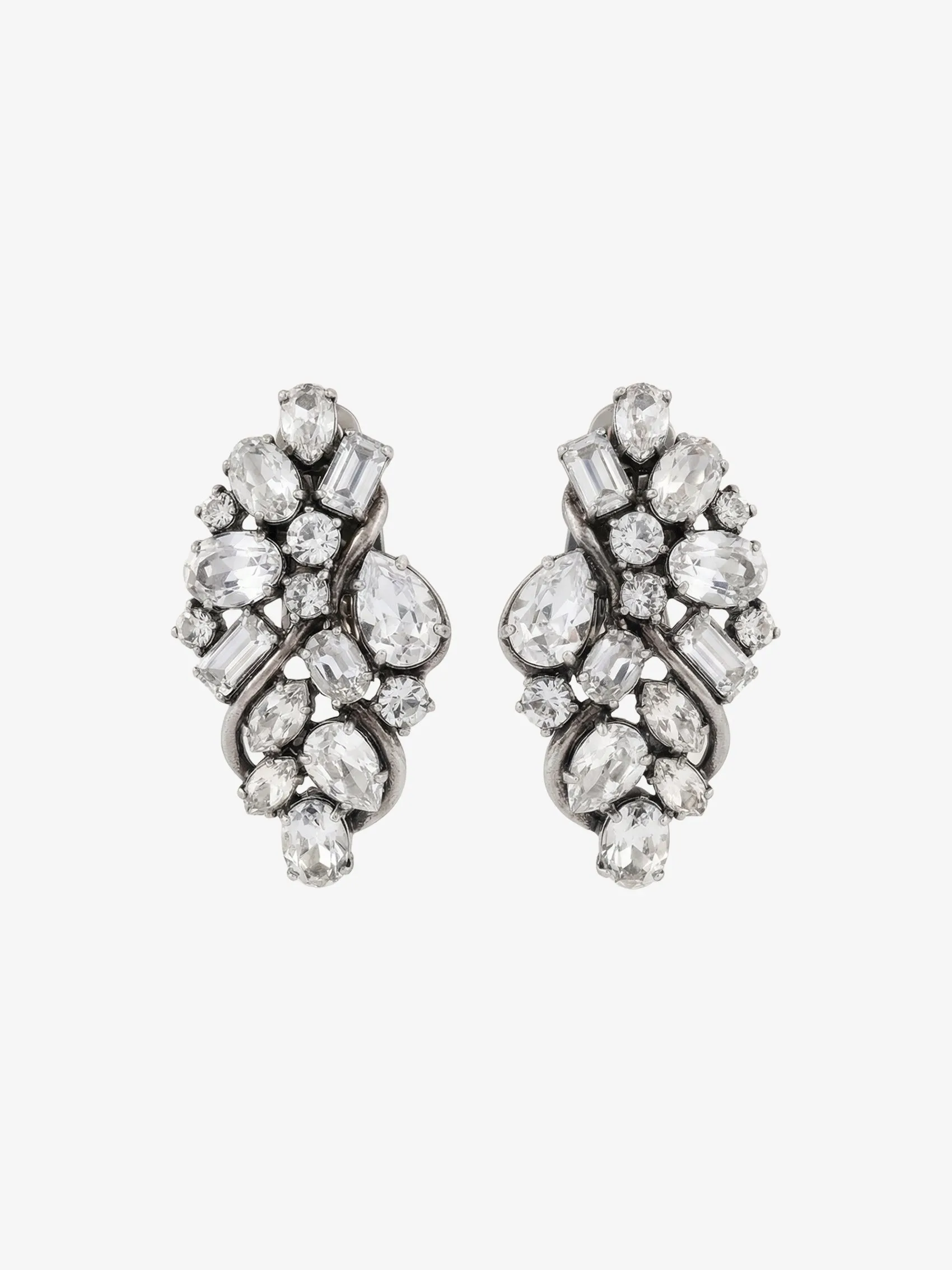 Crystal Vine Earrings In Metal