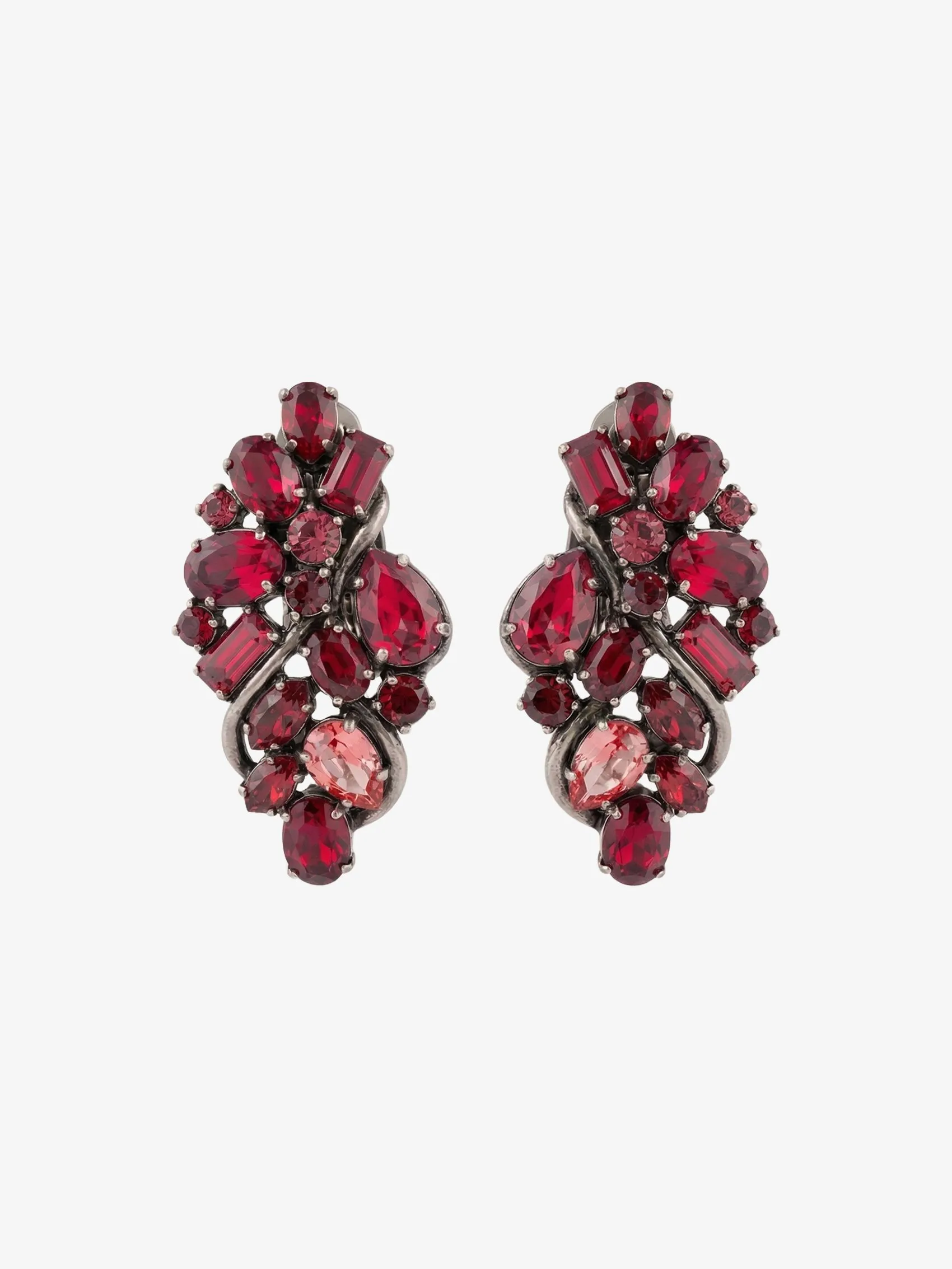 Crystal Vine Earrings In Metal