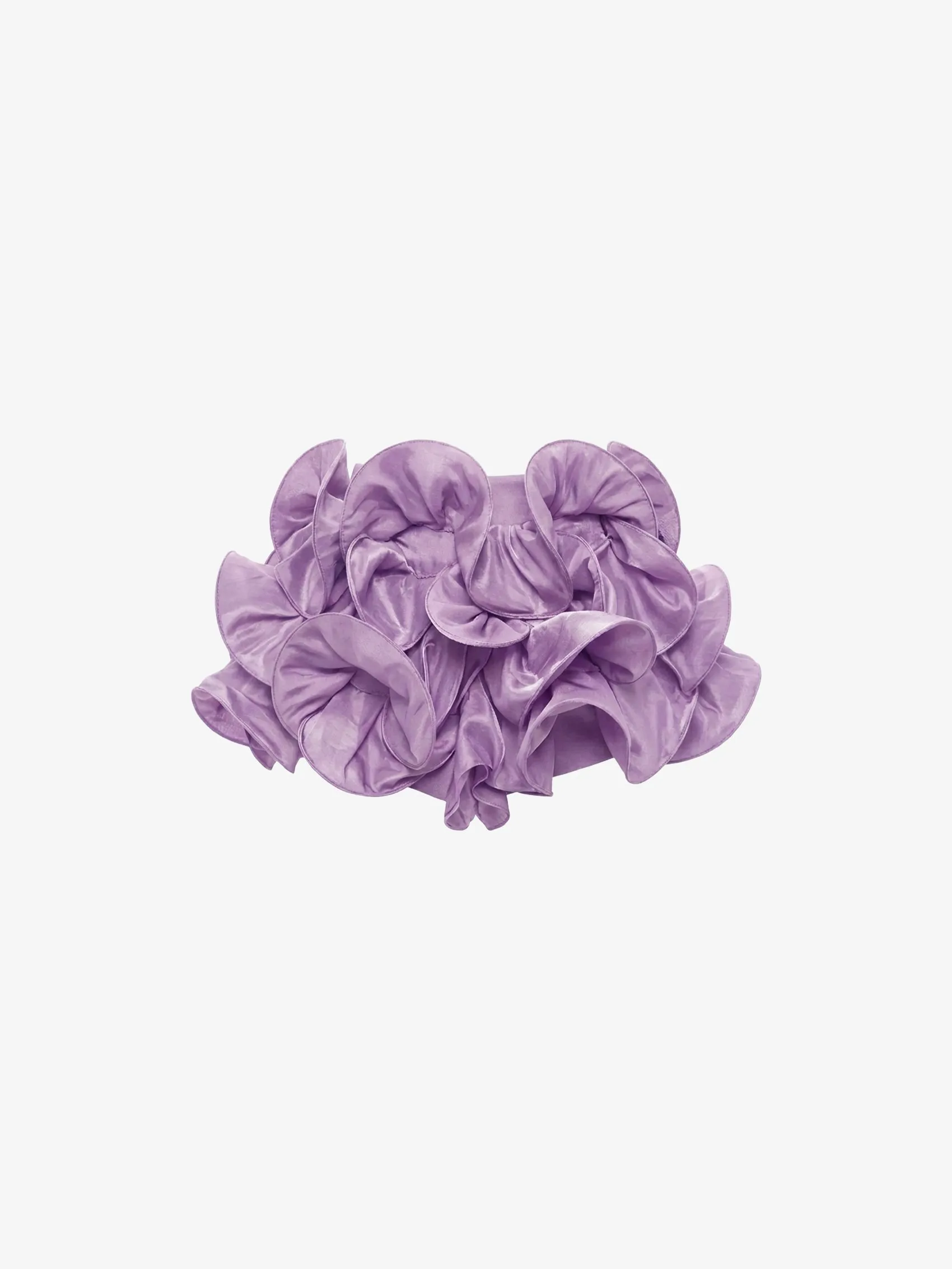 Ruffled Micro Shorts in Silk
