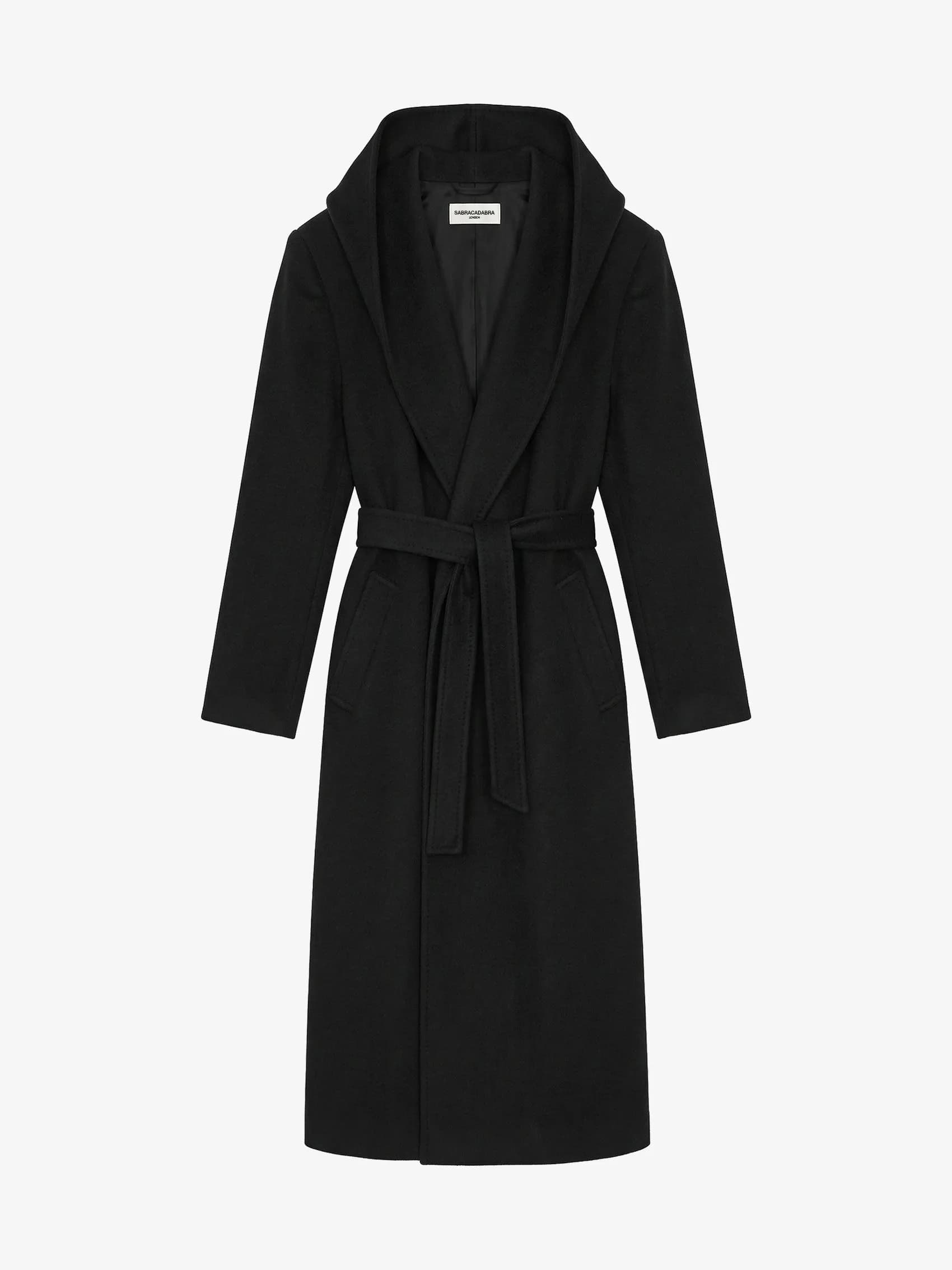 Hooded Long Coat in Cashmere