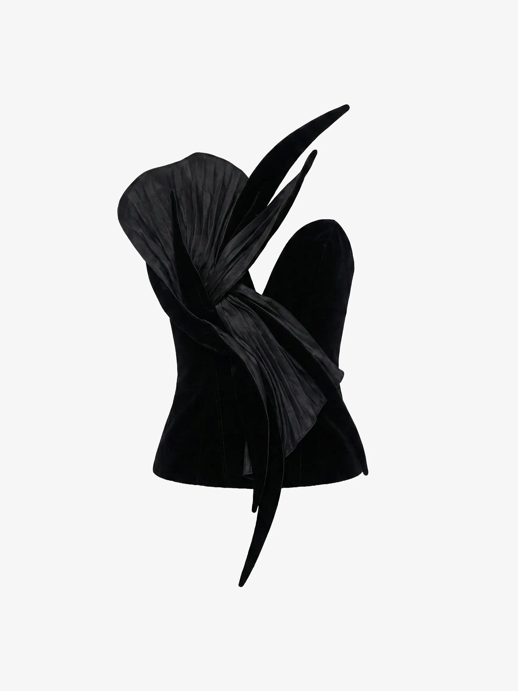 Flower Bustier in Velvet and Silk Organza