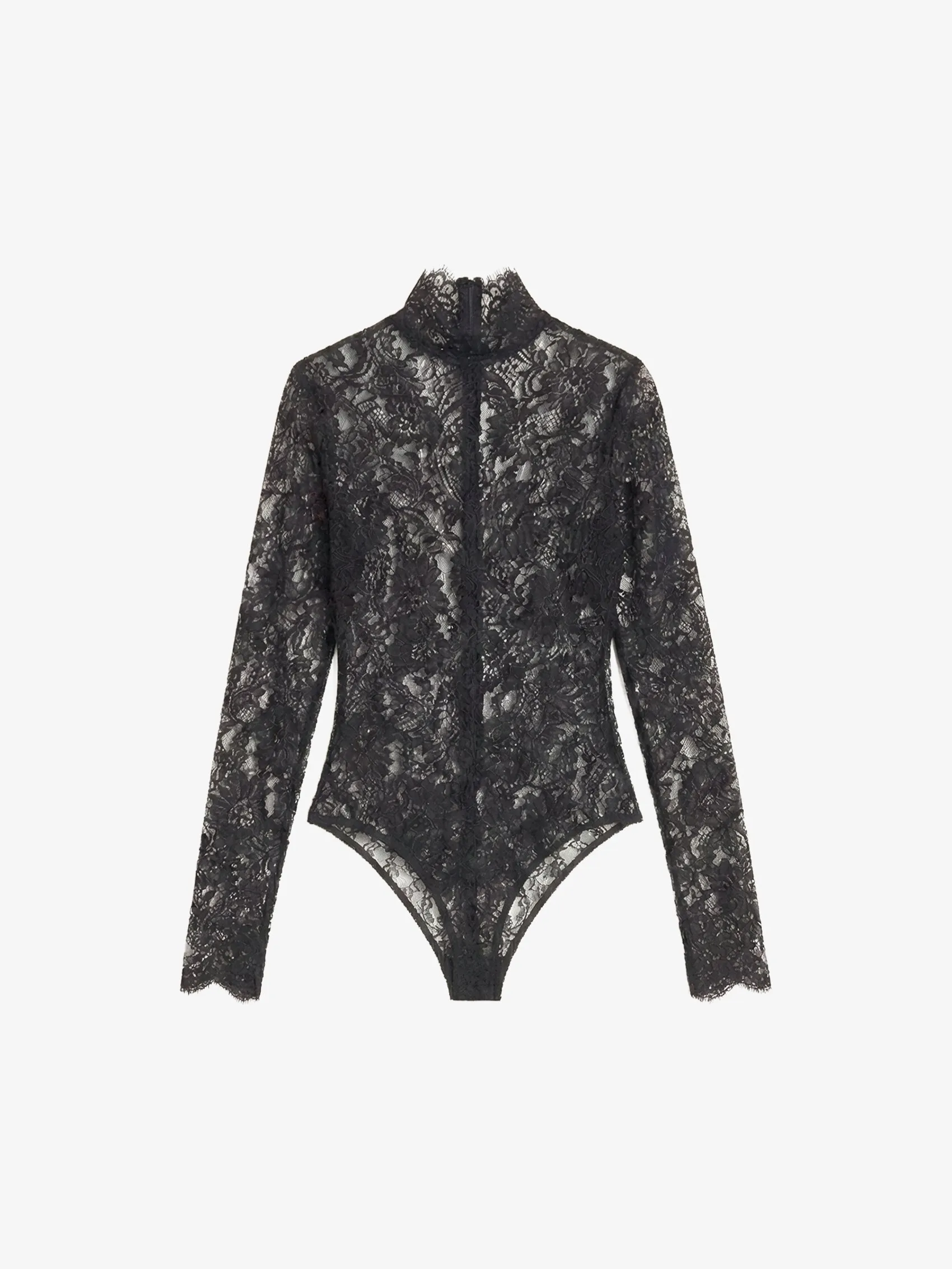 High Neck Bodysuit In Lace