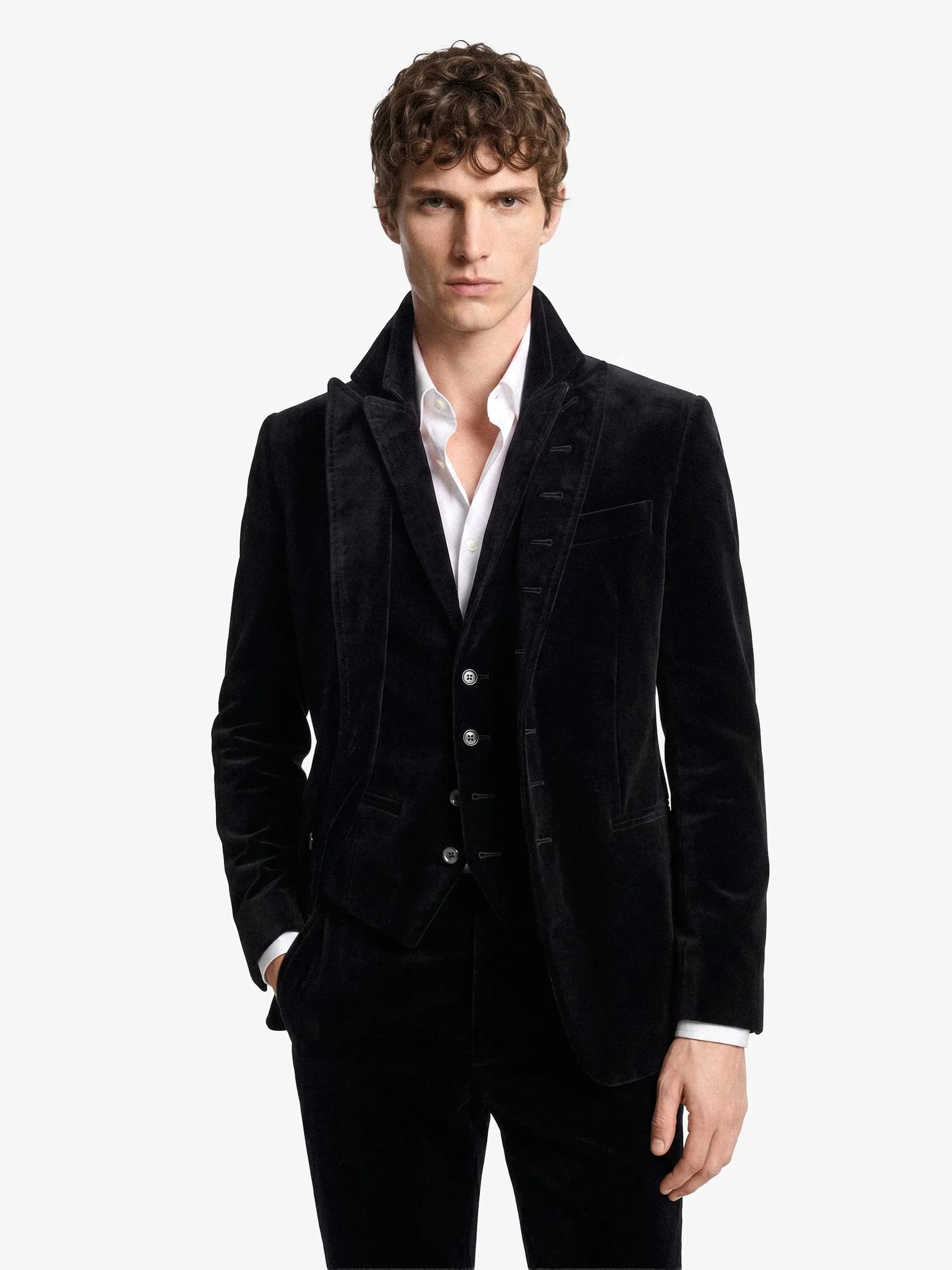 Single-Breasted Jacket In Velvet