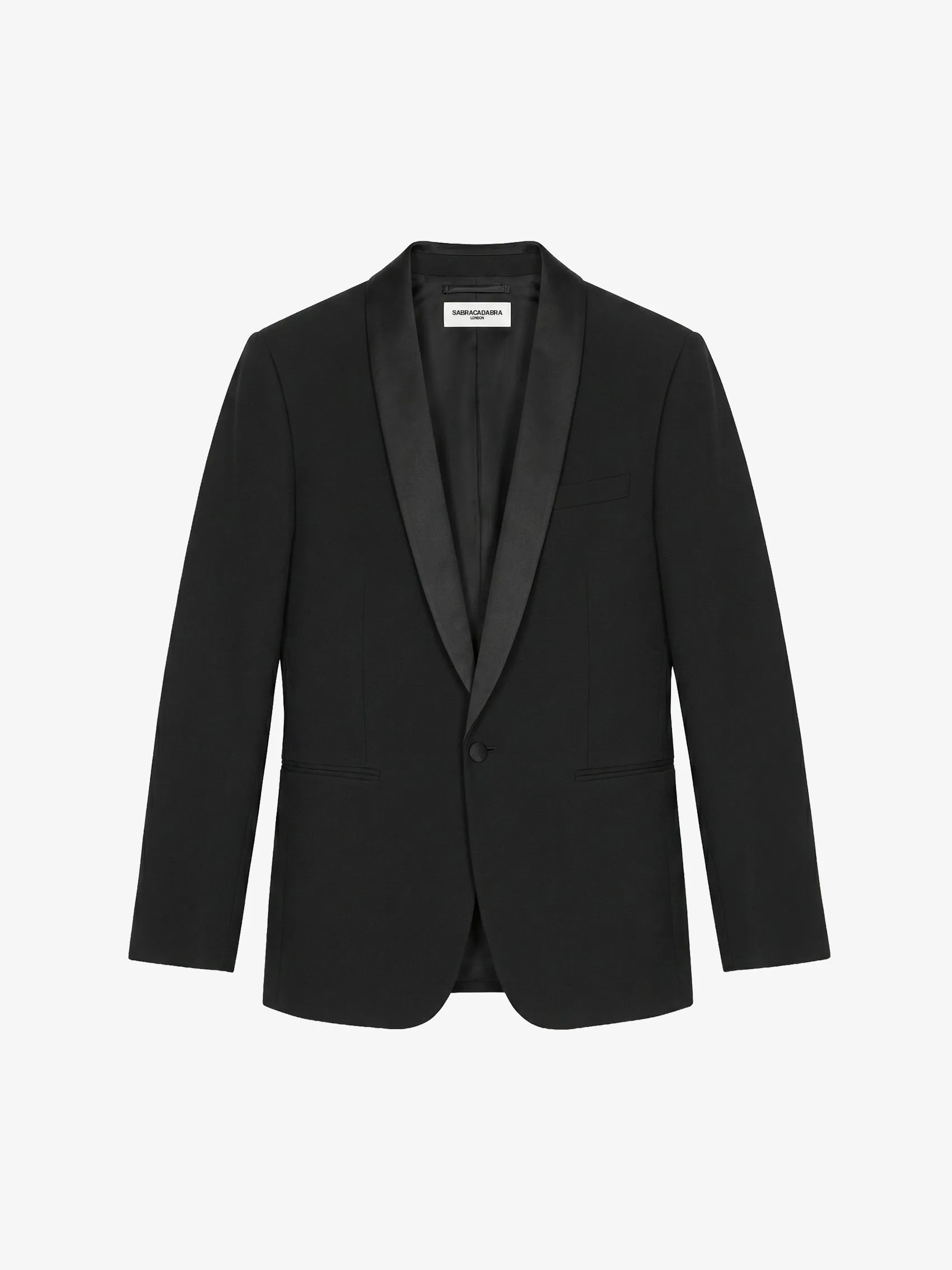 Single-Breasted Tuxedo Jacket in Grain de Poudre