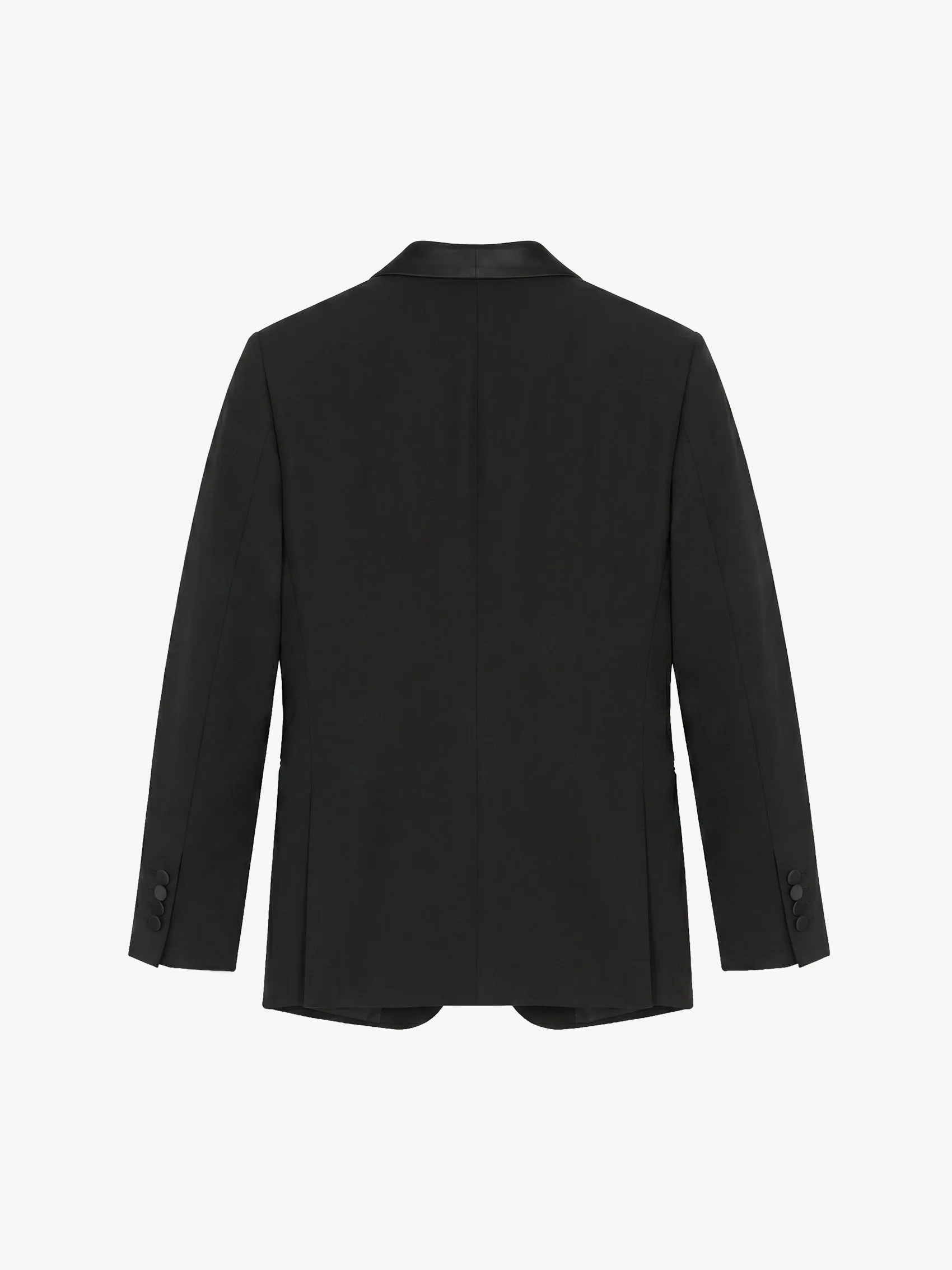 Single-Breasted Tuxedo Jacket in Grain de Poudre