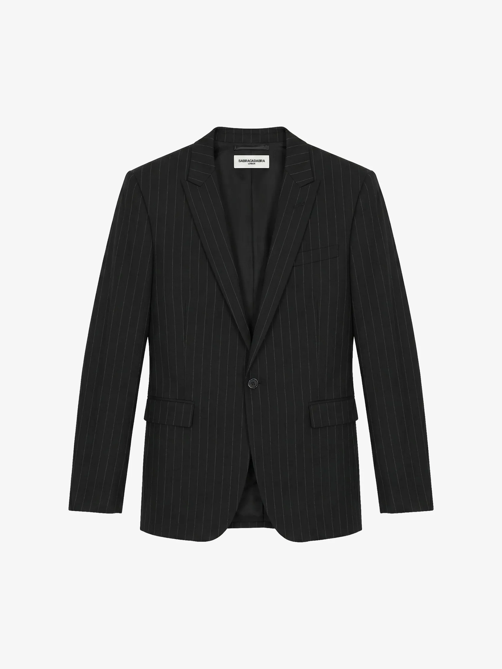Single-Breasted Jacket in Pinstripe Wool