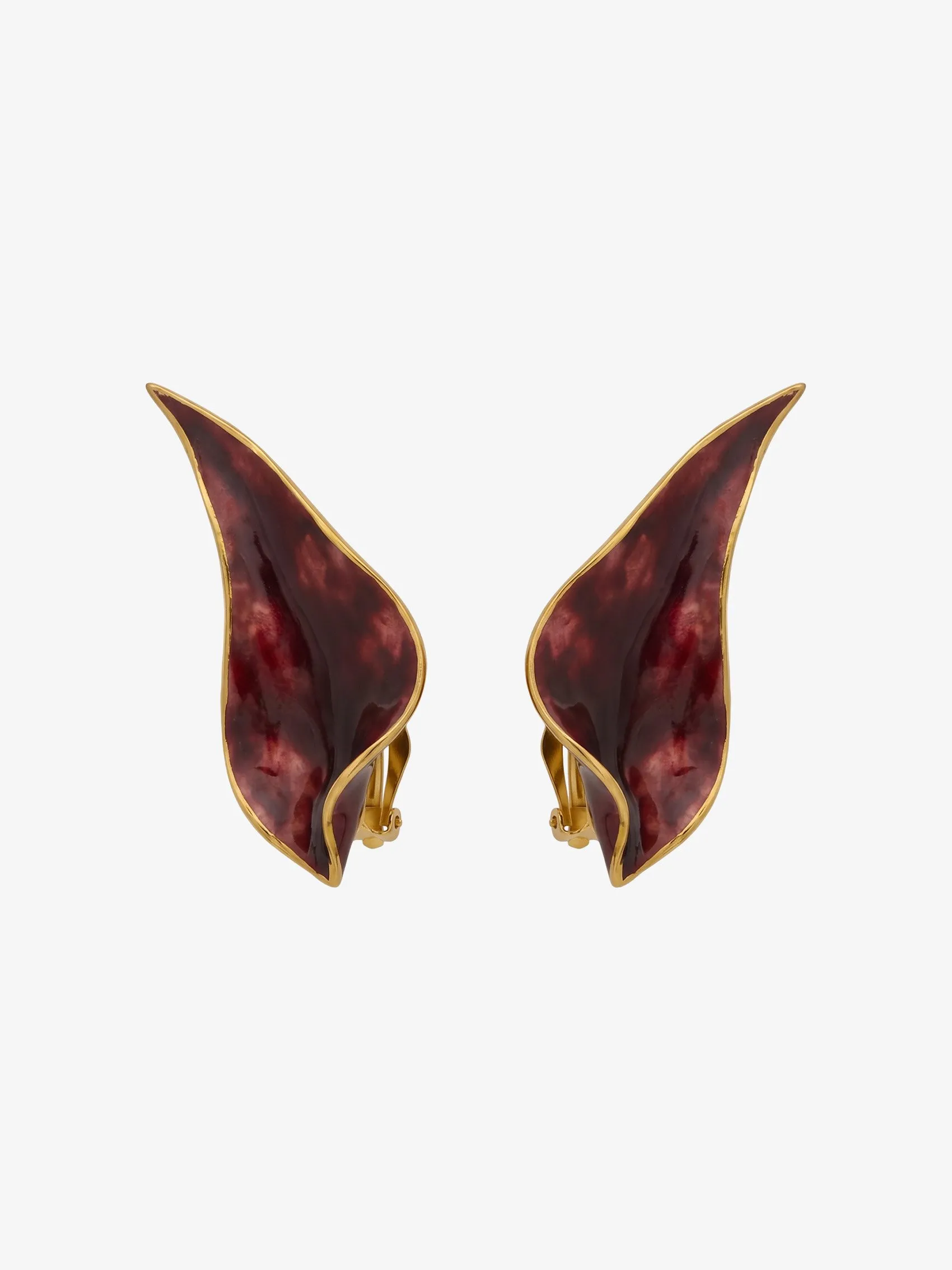 Dracunculus Flower Earrings In Metal And Enamel