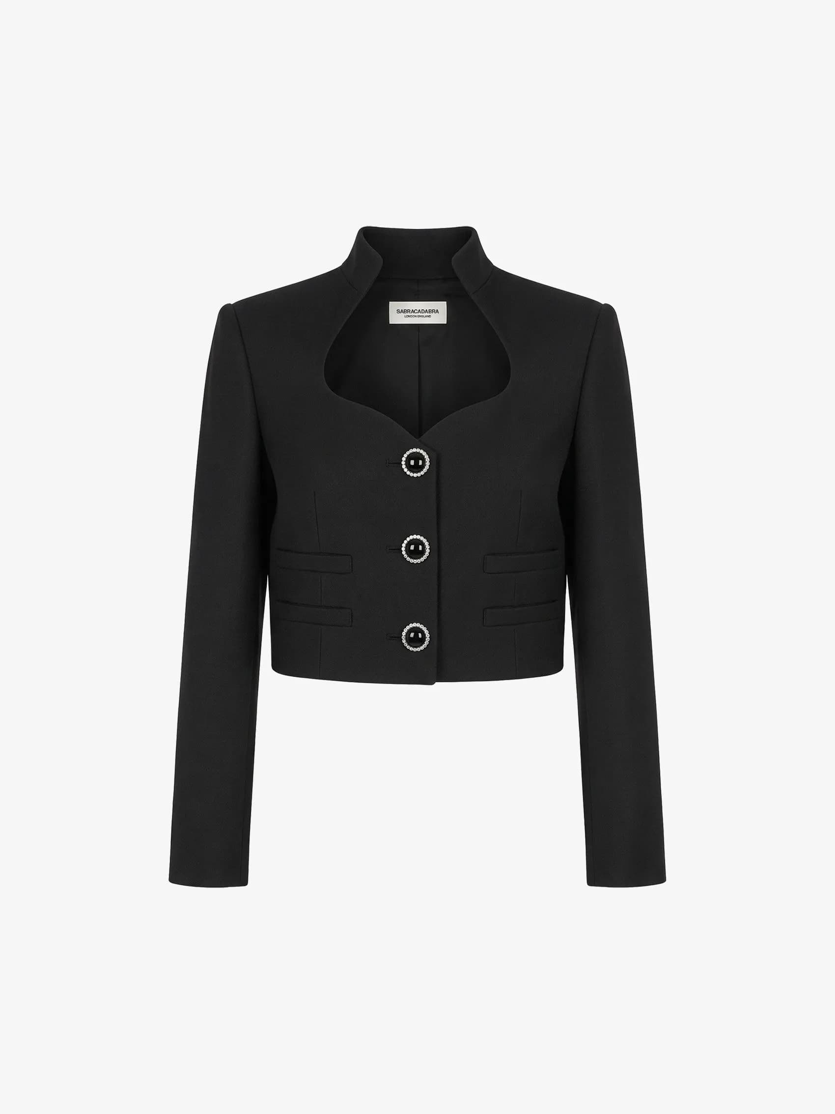 Short Jacket in Wool and Silk
